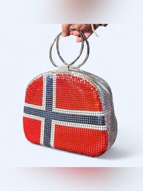 Y2K Rhinestone Flag Silver Bag by Laila!